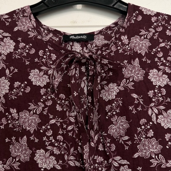 New! Madewell Olivia Floral Splitneck Puff-Sleeve Mini Dress Medium 23312 - Picture 8 of 16